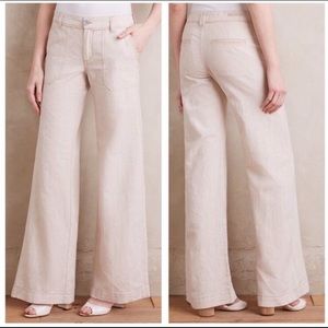 Anthropologie Pilcro Letterpress linen wide pants